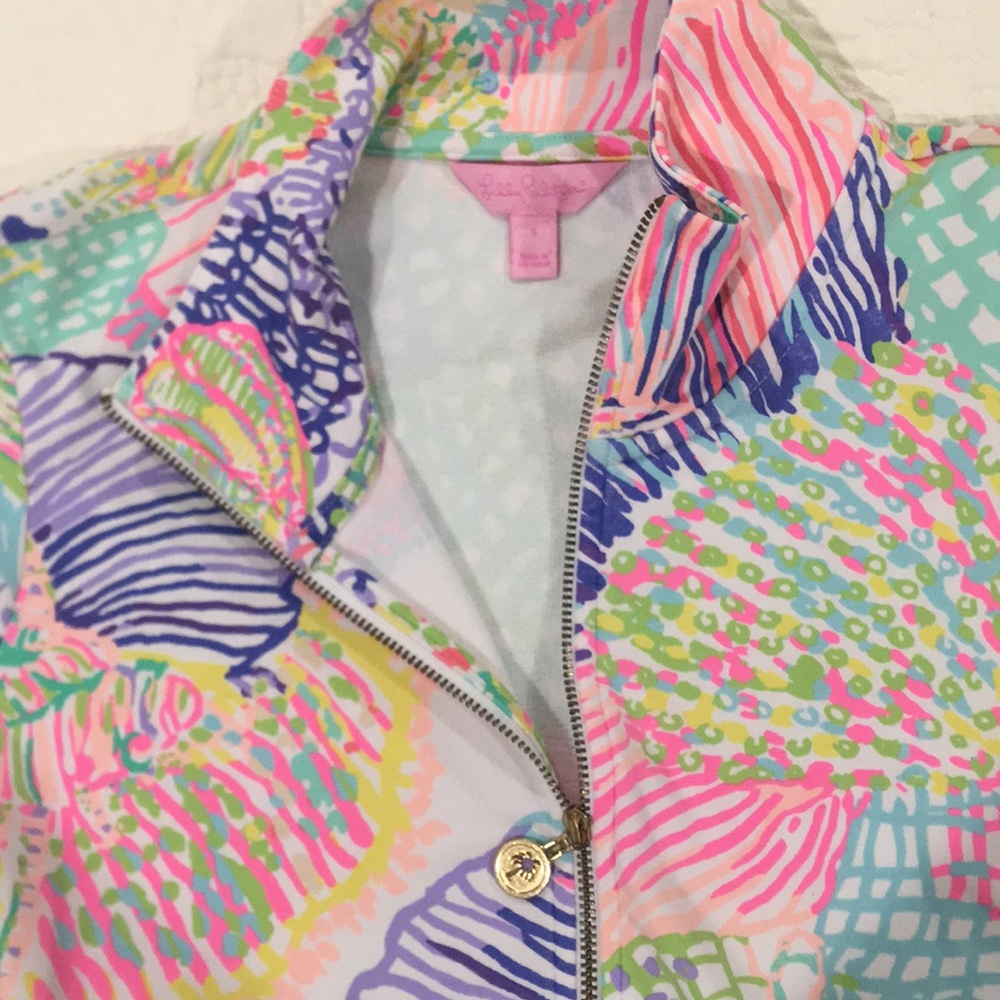 Lilly Pulitzer Multi-Color Zip-up Cotton Sweater